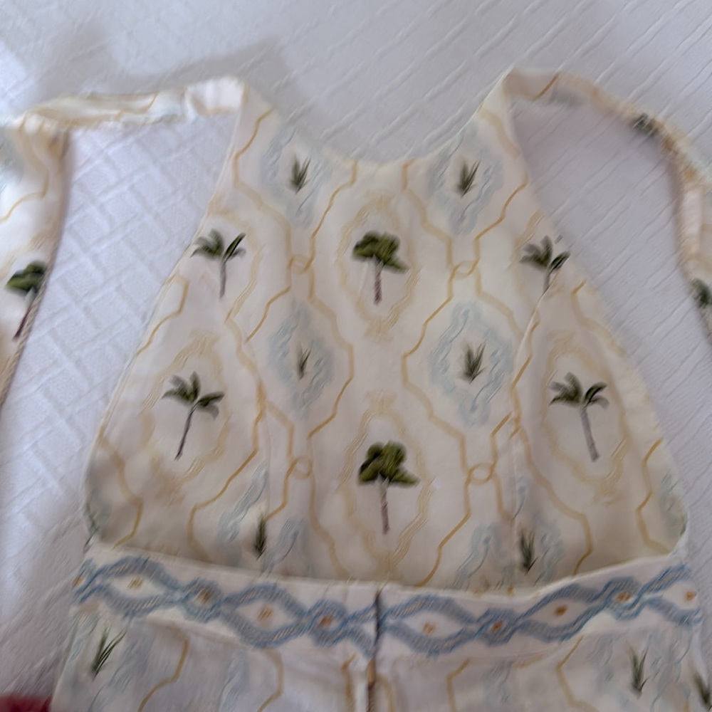 Agua Bendita Cream Maxi Halter Dress with Green Palm Print - Picture 6 of 9